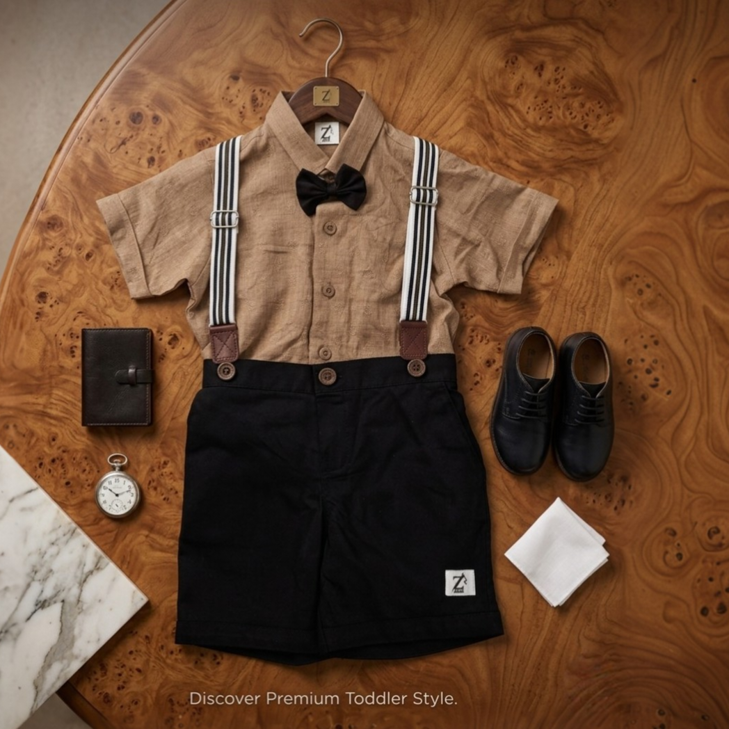 Mocha Gentleman Suspender Set