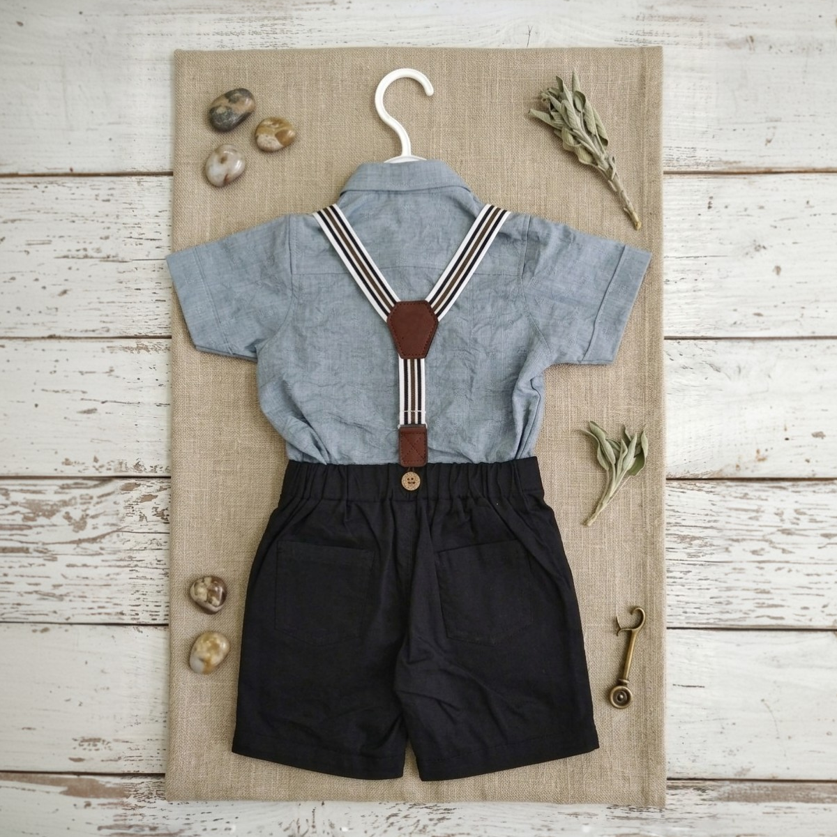 Blue Mist Gentleman Suspender Set