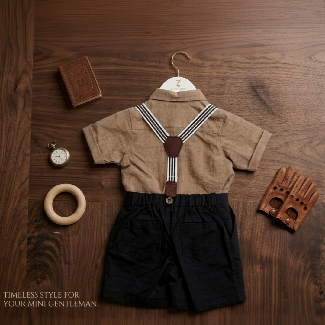 Mocha Gentleman Suspender Set