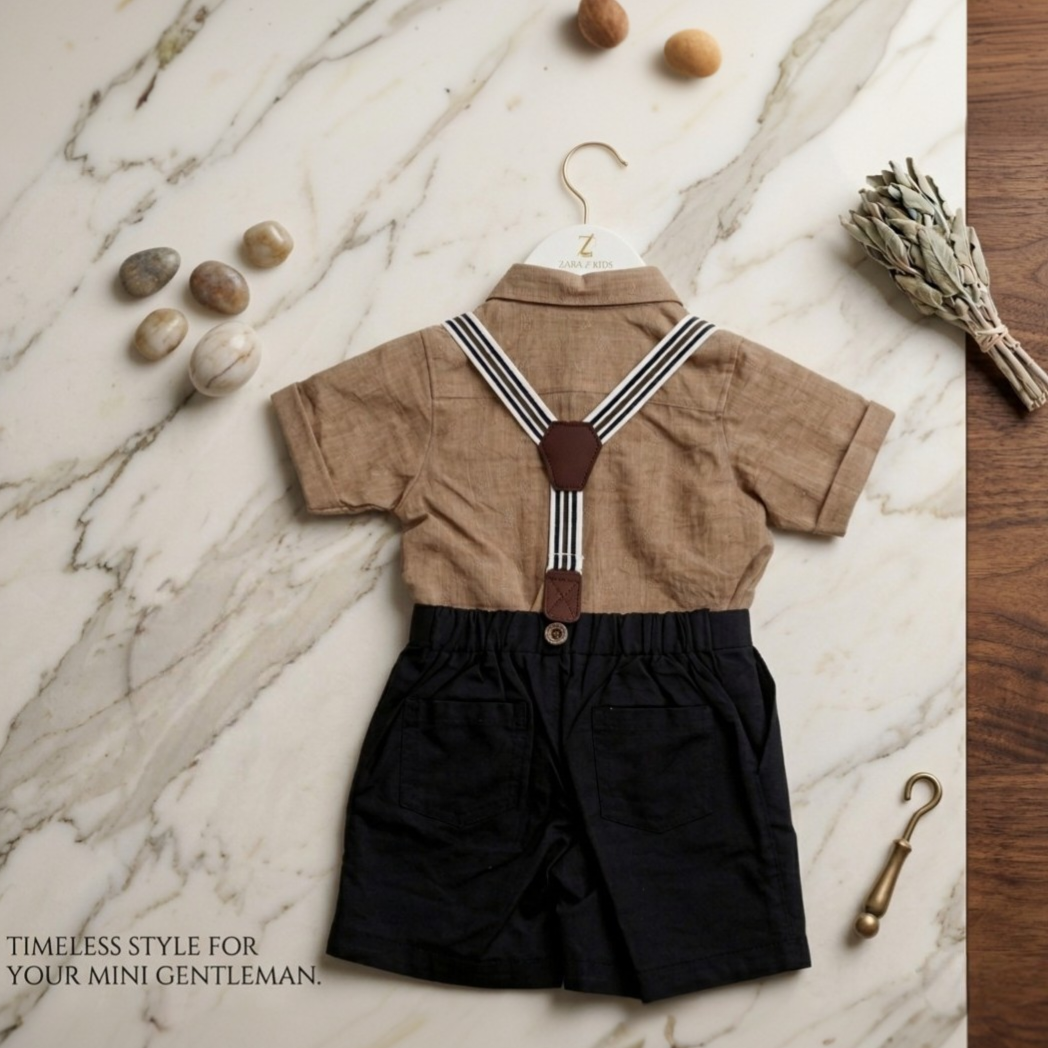 Mocha Gentleman Suspender Set