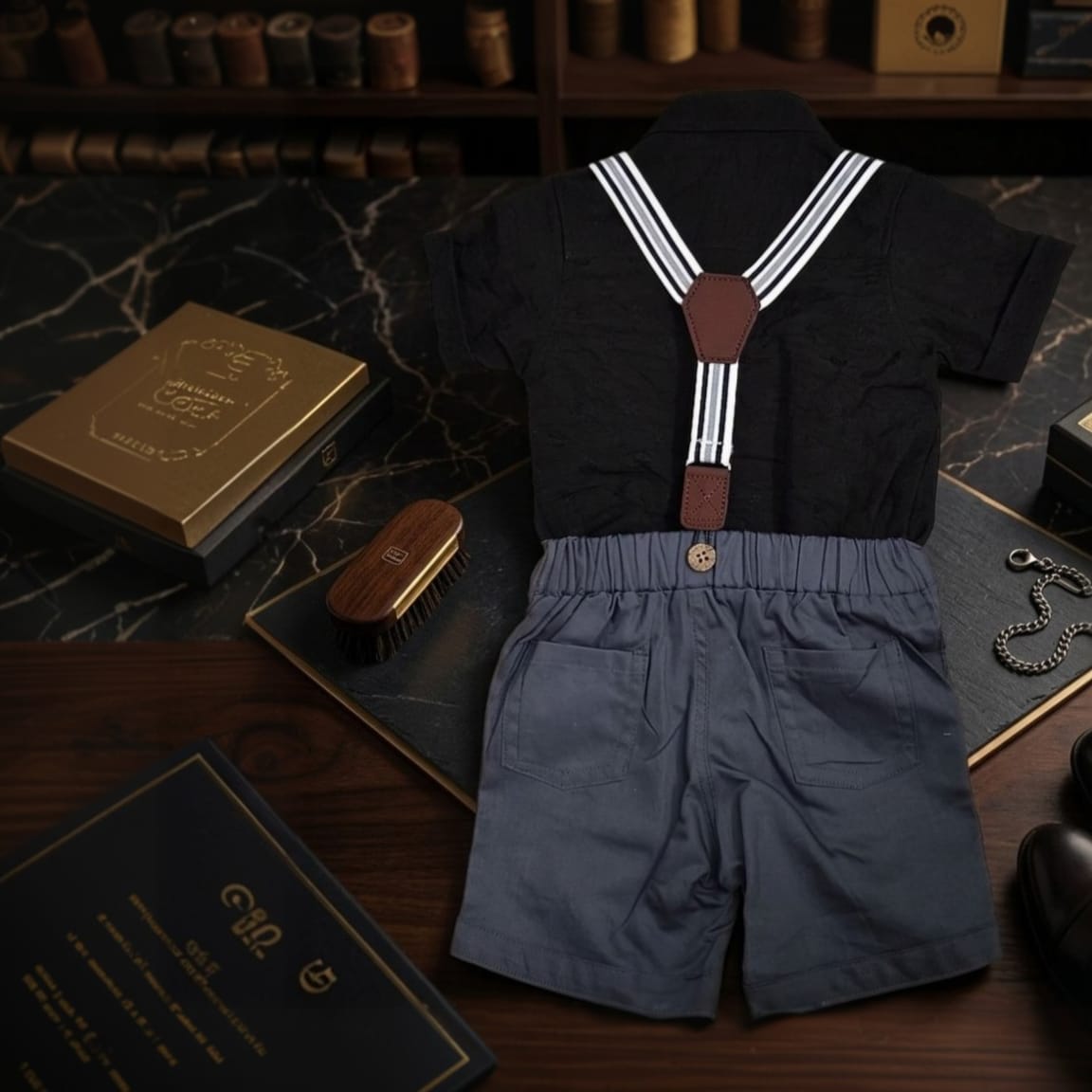 Charcoal Elite Suspender Set